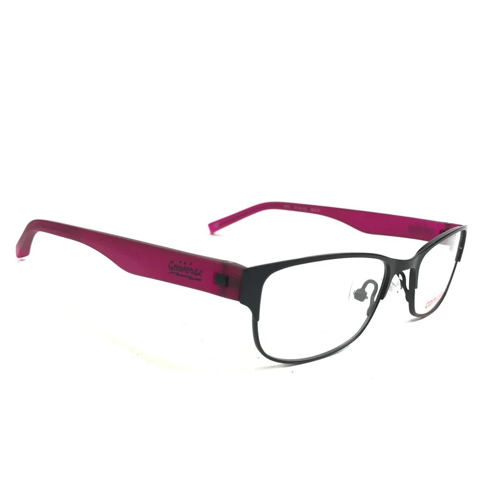 Converse Kids Eyeglasses Frames K016 BLACK Purple Rectangular Full Rim 47-16-135